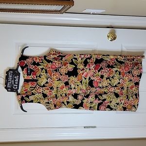 Sag Harbor Dress Petite 10P Sleeveless Black Red Tan Pink Green Purple